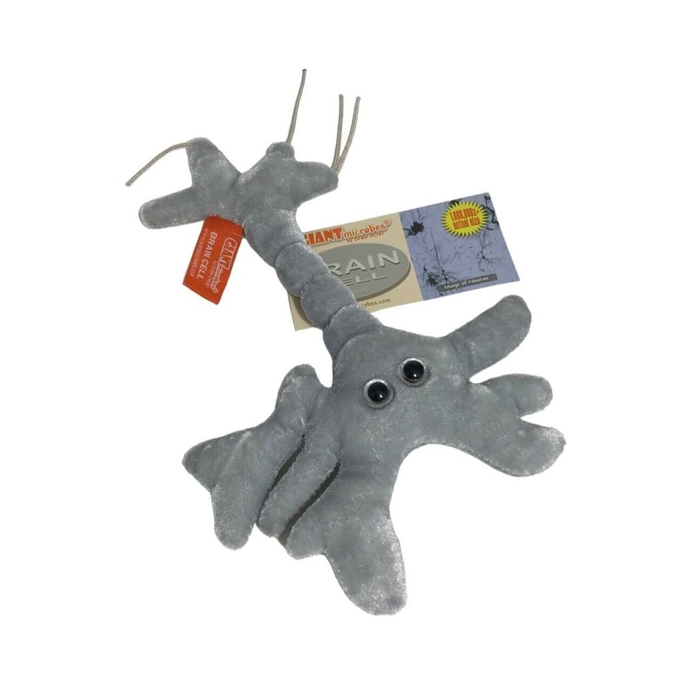 Giant Microbes Brain Cell Neuron Grey Plush Educational Science Stuffed Toy NEW